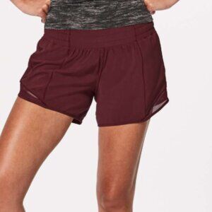 Size 6 Maroon lululemon hotty hot long short